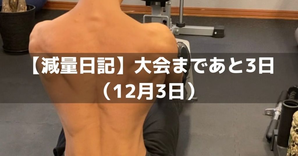 【減量日記】大会まであと3日（12月3日） - 染谷としきのトレーナーブログ
